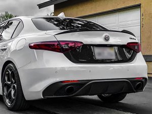 Alfa Romeo Giulia Central Back License Plate Trim Piece - Carbon Fiber